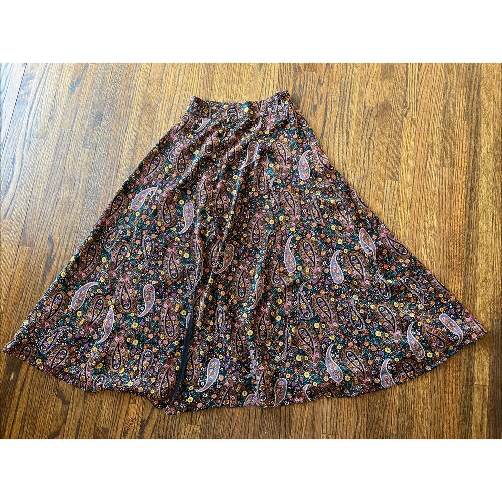 AMENAPIH PARIS Skirt Size 2 Bottom down Paisley bohemian-chic Chiffon Summer